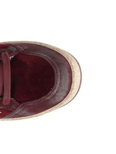 Golden Goose Ballstar Velvet Upper Suede Toe And Spur Laminated Star And Heel Sneakers Red