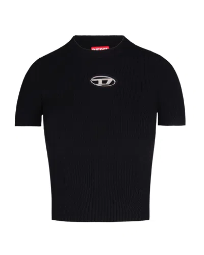 Diesel T-shirt M-valari-ss Black In Black