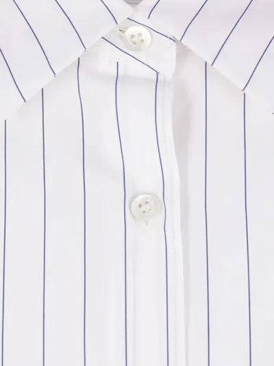 Dries Van Noten White Striped Cotton Cocoon Shirt In White