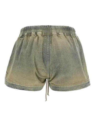 Rick Owens Drkshdw Drkshdw Fw25 Concordians Fog Denim Boxer Shorts In Green