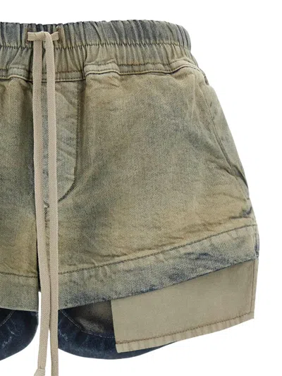 Rick Owens Drkshdw Drkshdw Fw25 Concordians Fog Denim Boxer Shorts In Green