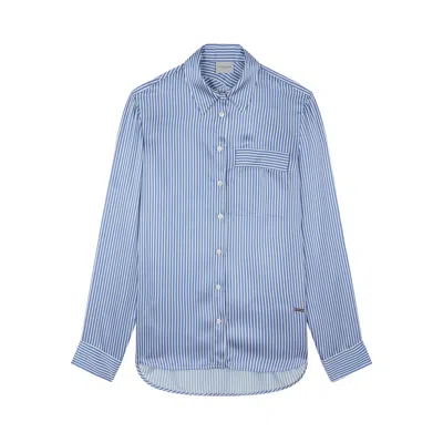 Paul & Shark Silk-blend Striped Shirt In Gold