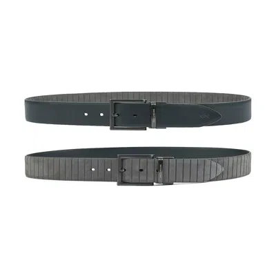Paul & Shark Reversible Suede Belt In Gray