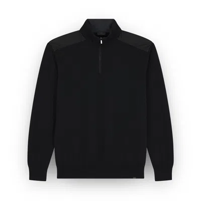 Paul & Shark Soft Cool Touch Wool Half Zip Sweater With Typhoon® Platinum Details In Black