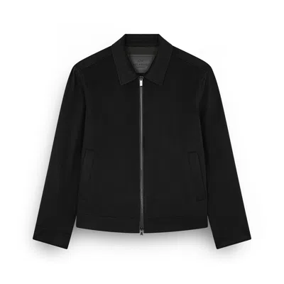 Paul & Shark Stylish Short Jacket Point Collar Side Pockets In Black