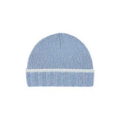 Paul & Shark Contrast-stripe Beanie Hat In Blue