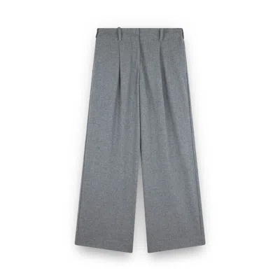 Paul & Shark Palazzo Trousers In Wool And Cashmere In Gray