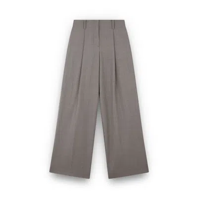 Paul & Shark Wool Stretch Wide Leg Trousers In Brown