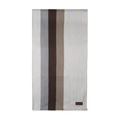 Paul & Shark Striped Scarf In Brown