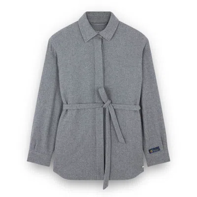 Paul & Shark Wool And Cashmere Overshirt In Gray