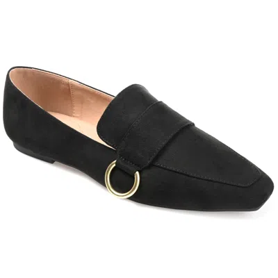 Journee Collection Women's Benntly Slip On Square Toe Loafer Flats In Black