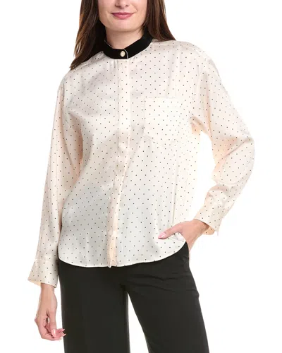 Sandro Woman Shirt Ivory Size 3 Polyester In White