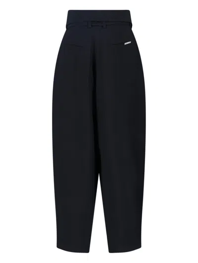 Attico Wrap-effect Belted Trousers In Black