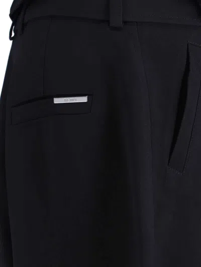 Attico Wrap-effect Belted Trousers In Black