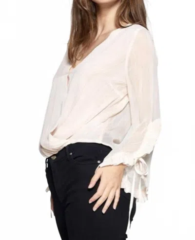 Strut & Bolt Belgin Ruffled Wrap Blouse In Cream In Yellow