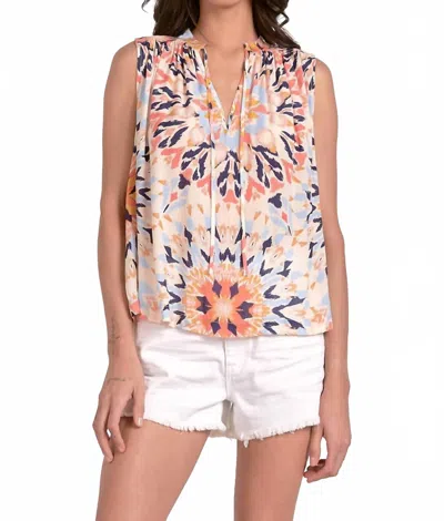 Elan Sleeveless Kaleidoscope Top In Multicolor In Pink