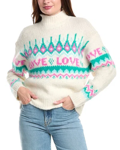 Sandro Alpaca & Wool-blend Mock Neck Sweater In Green