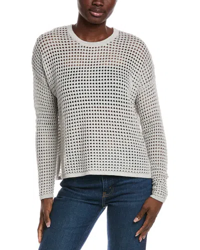 Minnie Rose Open Knit Cashmere-blend Sweater In White