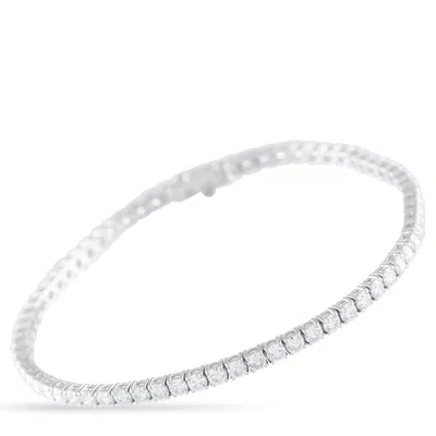 Lb Exclusive 14k White Gold 4.58ct Diamond Tennis Bracelet Mf04-081225 In Metallic