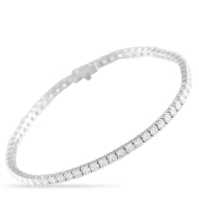 Lb Exclusive 14k White Gold 4.58ct Diamond Tennis Bracelet Mf04-081225 In White