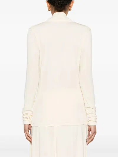 Totême Beige Overlapped Jersey Top In Neutral