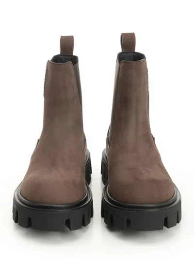 Moncler Peak City Chelsea Ankle Boots Sneakers Brown In Brown