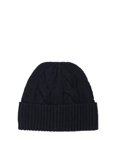Polo Ralph Lauren Midnight Blue Wool Blend Beanie Hat In Blue