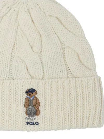 Polo Ralph Lauren Lscablecnpp-long Sleeve-pullover Hats White In Neutral