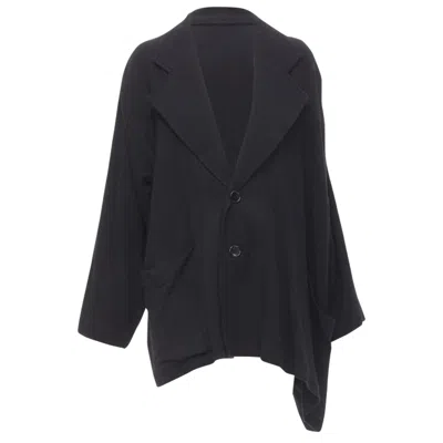 Comme Des Garçons Comme Des Garcons Wool Wide Cut Asymmetric Blazer In Black
