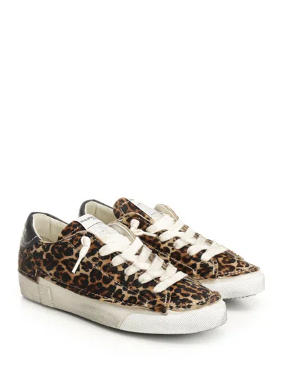 Philippe Model Stitched Leopard Print Low-top Sneakers Slip-on In Animal Print
