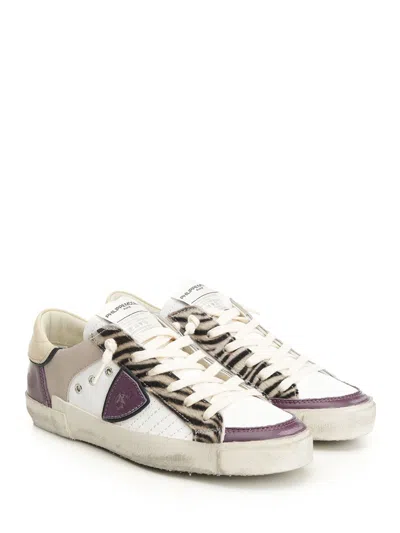 Philippe Model Prsx Low Sneakers In White Leather