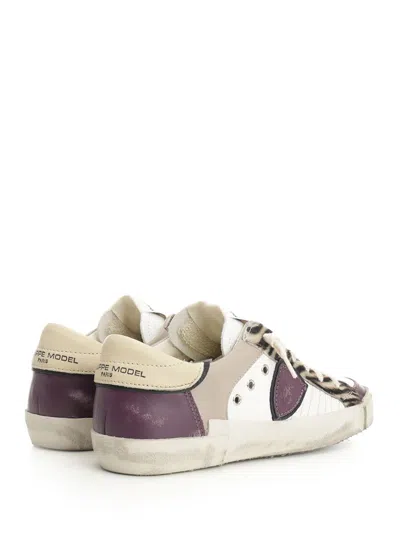 Philippe Model Prsx Low Sneakers In White Leather