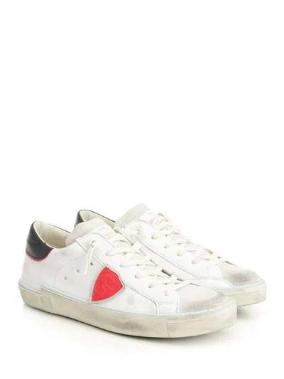 Philippe Model Prsx Colour-blocked Low-top Sneakers In White