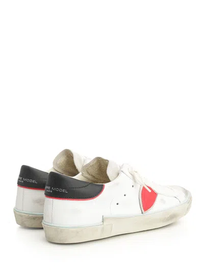 Philippe Model Prsx Colour-blocked Low-top Sneakers In White