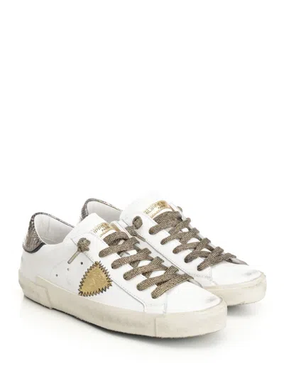 Philippe Model Prsx Low Sneakers In White Leather