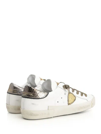 Philippe Model Prsx Low Sneakers In White Leather