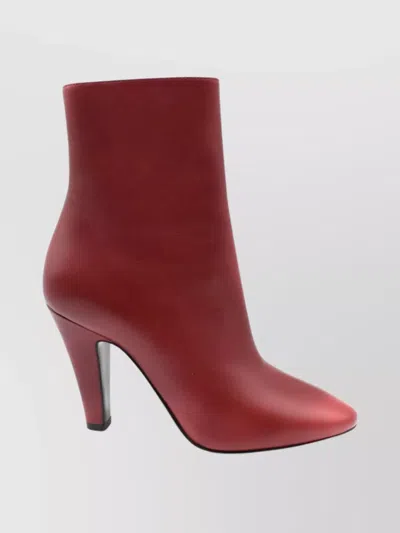 Saint Laurent Ankle Length Pointed Toe Smooth Finish Booties In Multi
