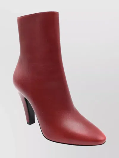 Saint Laurent Ankle Length Pointed Toe Smooth Finish Booties In Multi