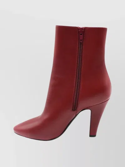 Saint Laurent Ankle Length Pointed Toe Smooth Finish Booties In Multi