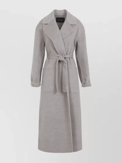 Fabiana Filippi Coriander Grey Virgin Wool Belted Coat In Gray