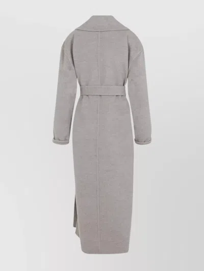 Fabiana Filippi Coriander Grey Virgin Wool Belted Coat In Gray