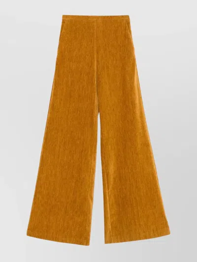 Forte Forte Double Velvet High Waist Pants In Brown