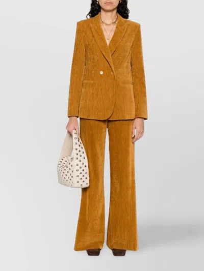 Forte Forte Double Velvet High Waist Pants In Brown