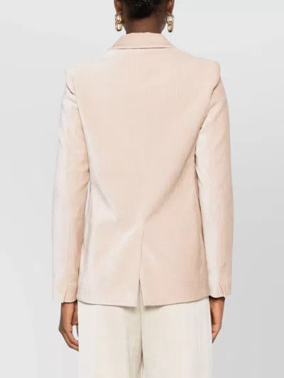 Forte Forte Double-breasted Velvet Jacket Featuring Pockets In Neutral