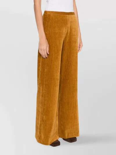 Forte Forte Double Velvet High Waist Pants In Brown