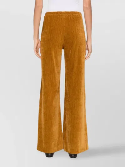 Forte Forte Double Velvet High Waist Pants In Brown