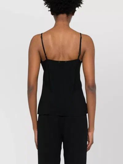 Forte Forte Satin V-neck Sleeveless Top And Straps In Black