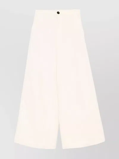 Forte Forte Women Cotton High-waisted Trousers In Neutral