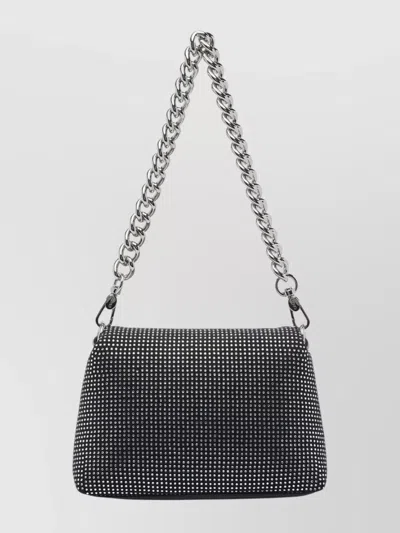 Liu •jo Small Logo Bag With Removable Chain Strap In Black