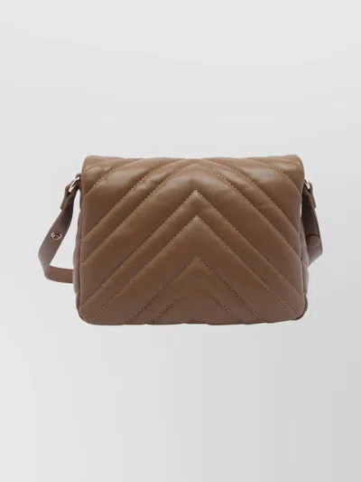 Liu •jo Medium Grigio Handbag With Quilted Chevron Design In Brown